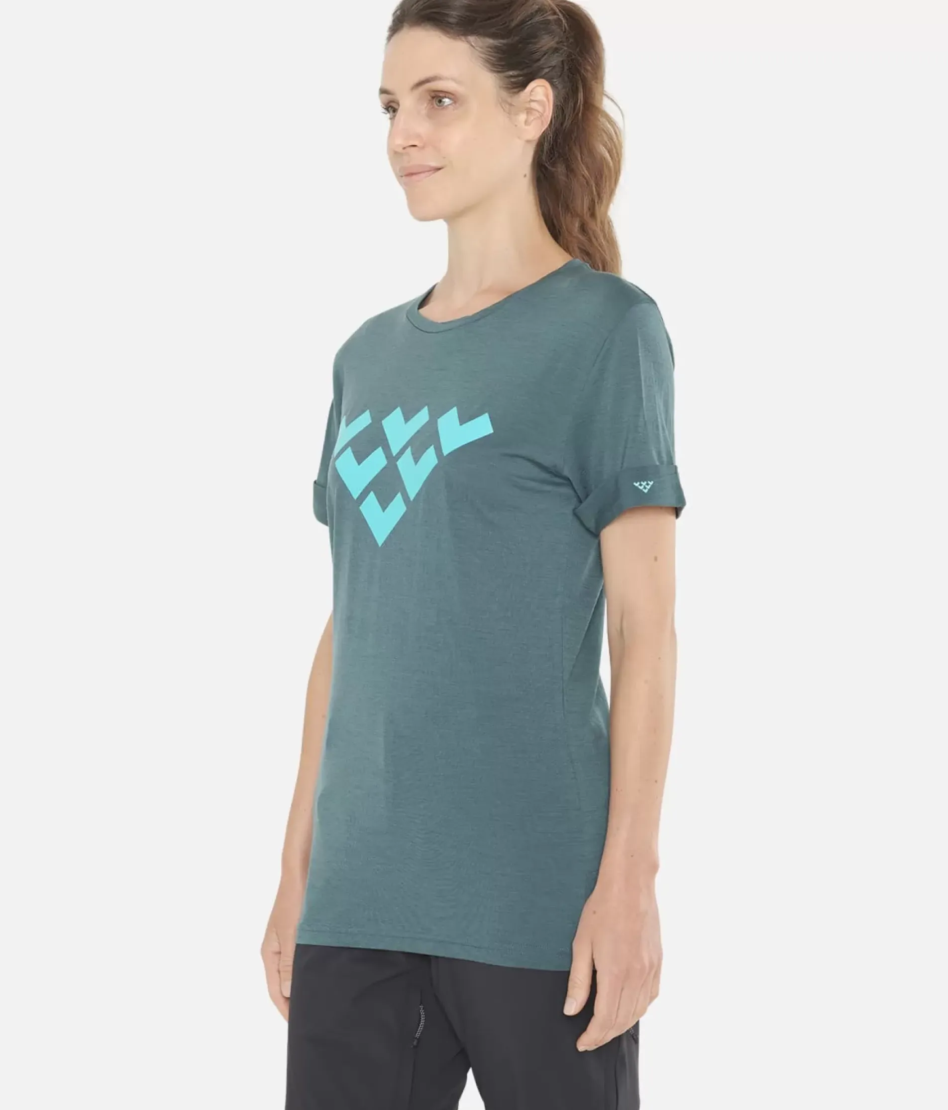 T-Shirt Femme Merino Manches Courtes Chevron