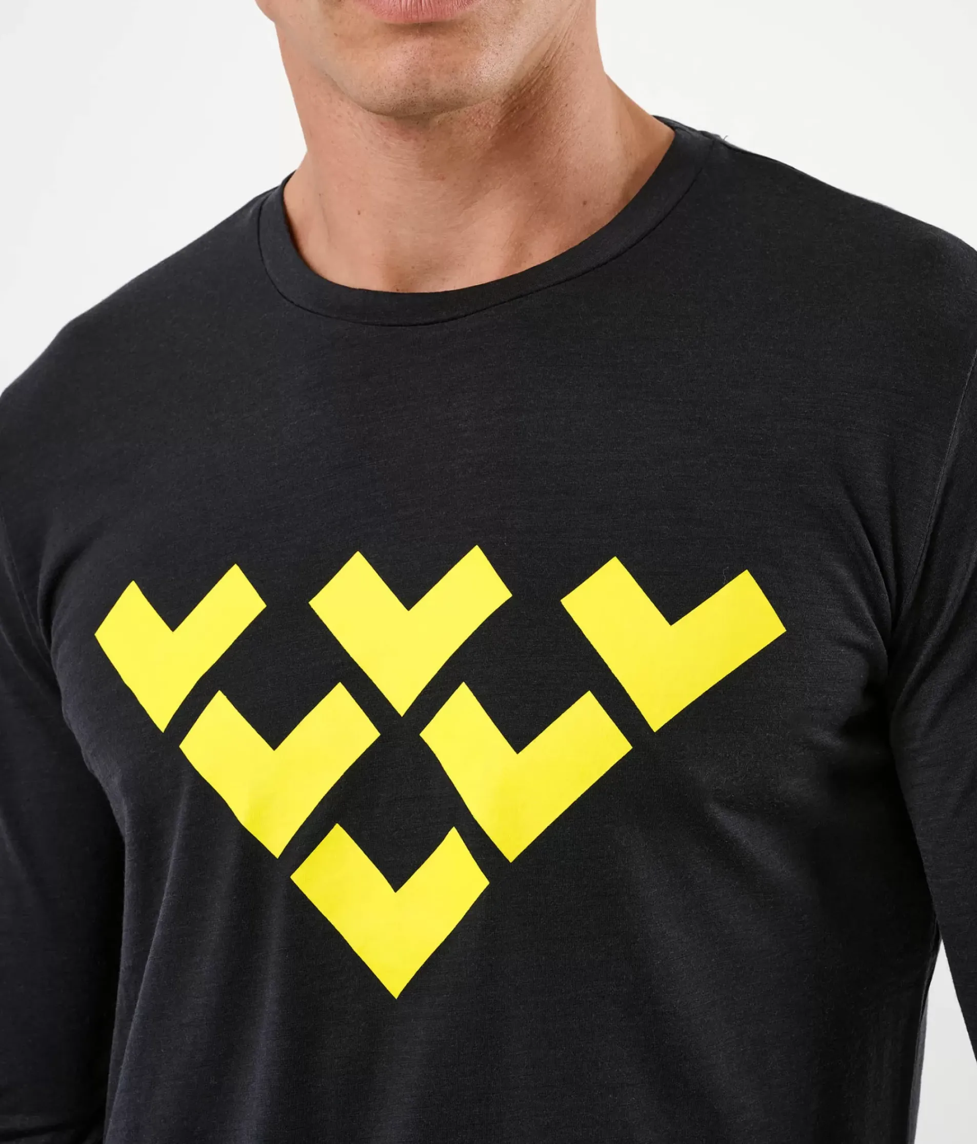 T-Shirt Homme Chevron Merino Blend Manches Longues