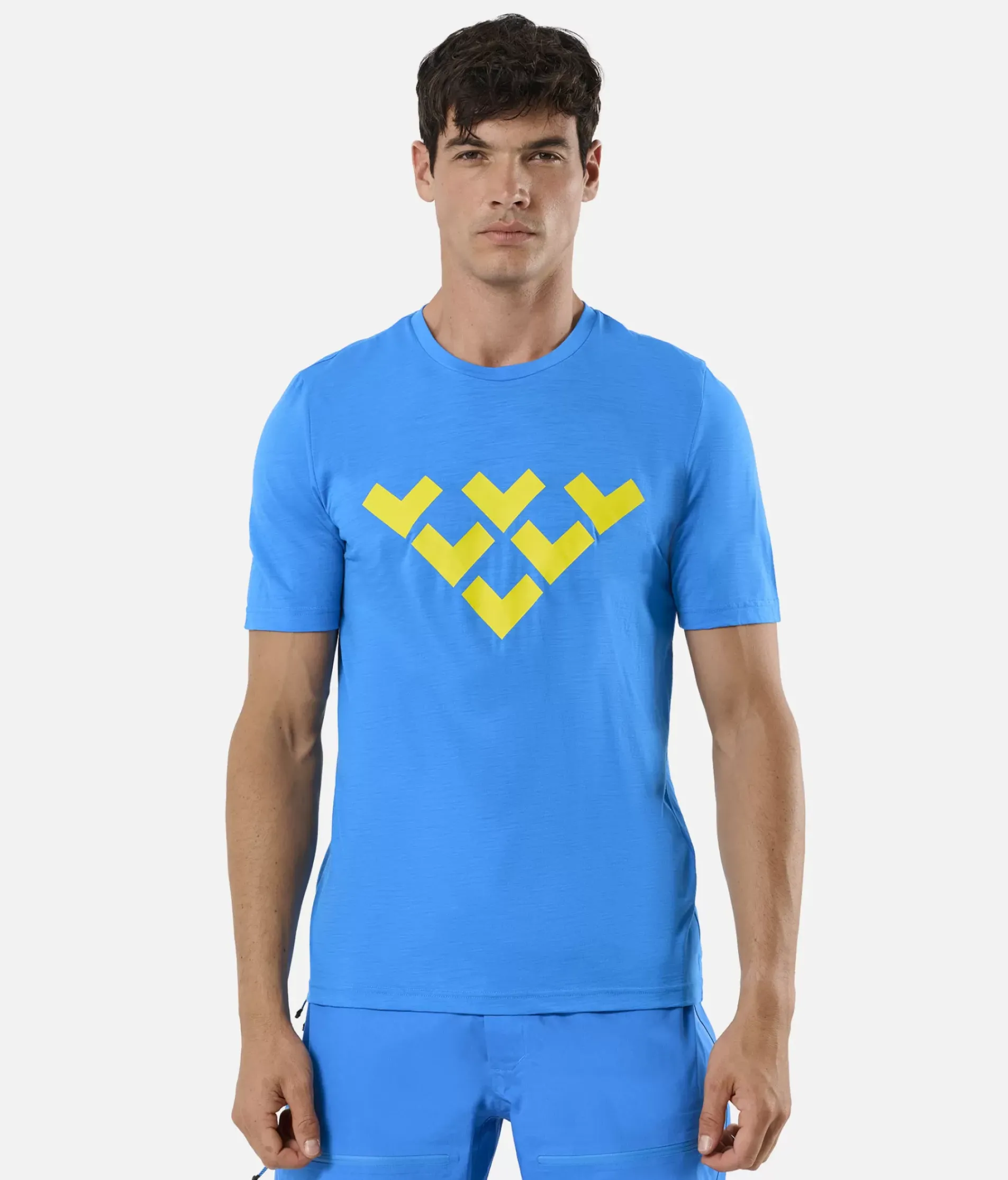 T-Shirt Homme Chevron Merino Blend Manches Courtes