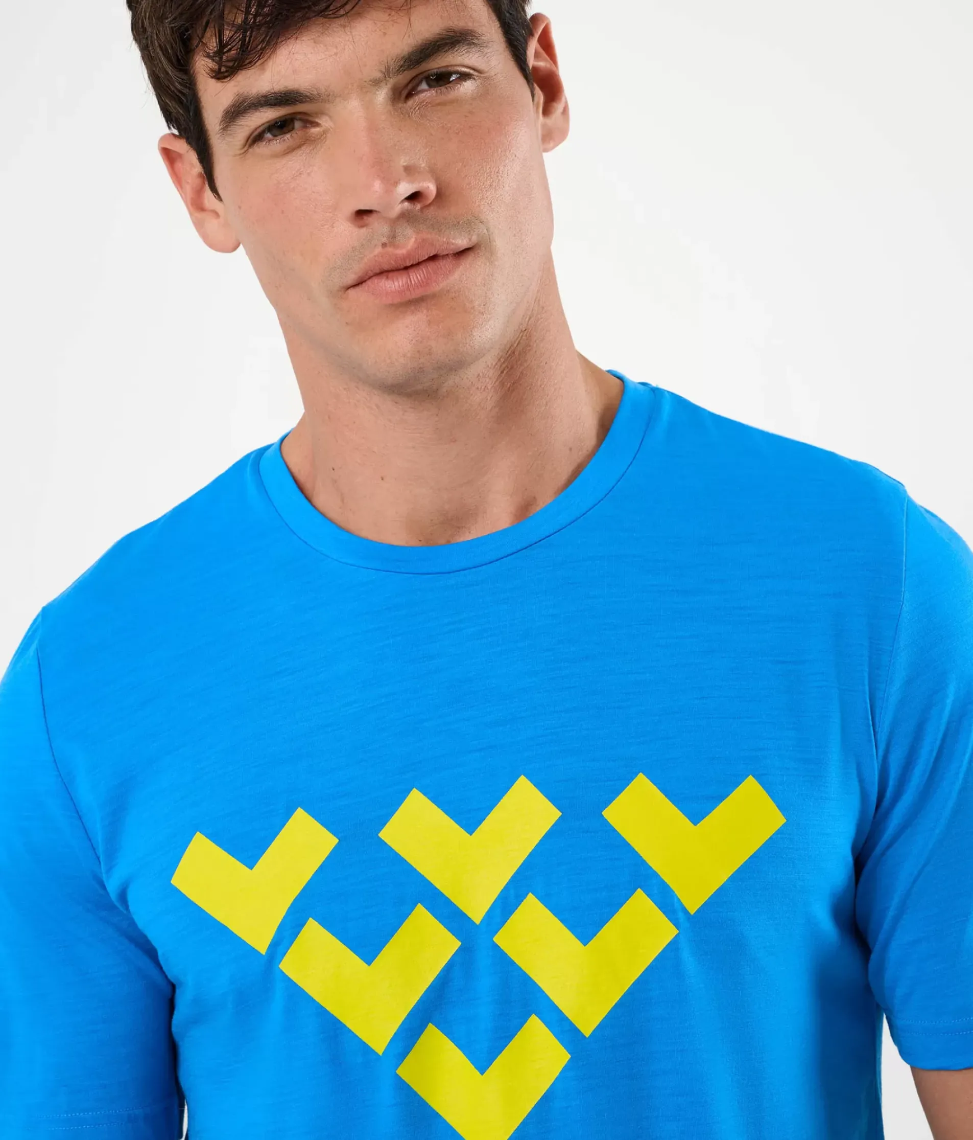 T-Shirt Homme Chevron Merino Blend Manches Courtes