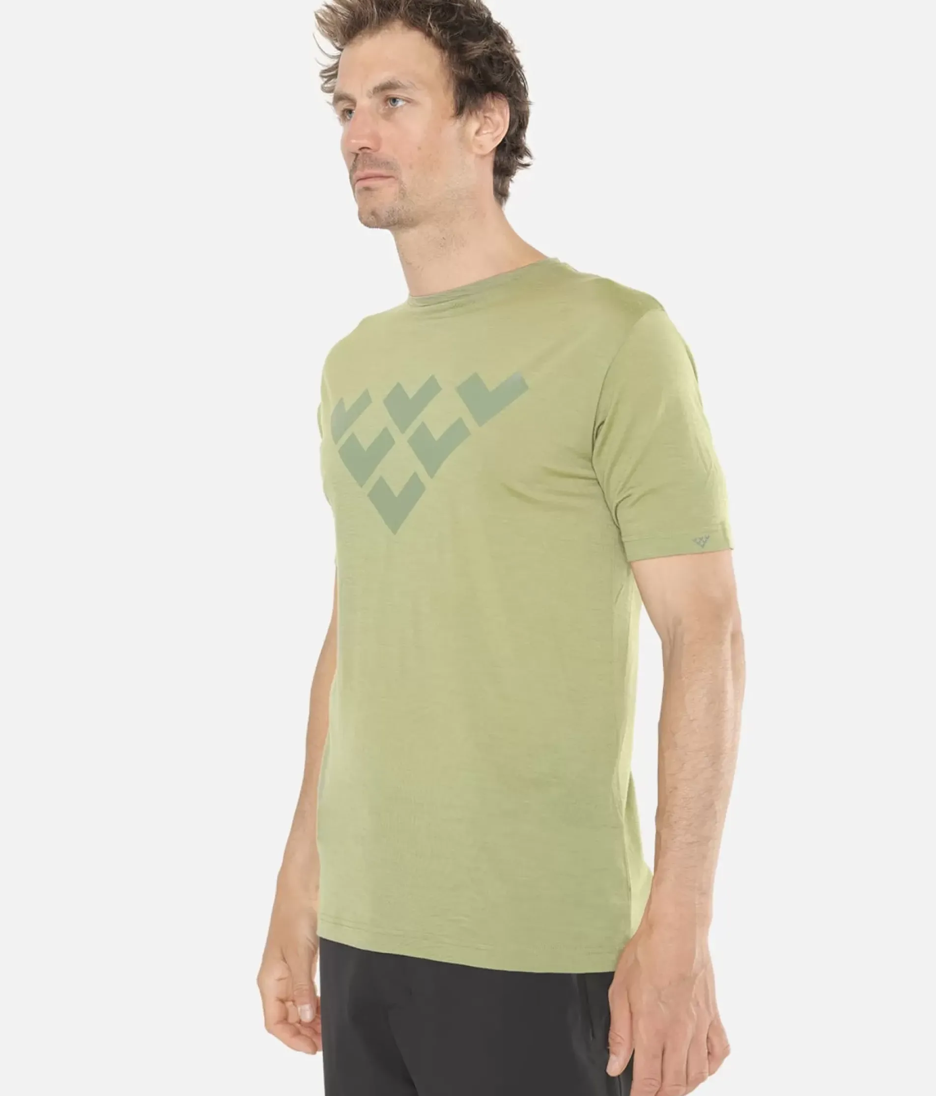 T-Shirt Homme Merino Manches Courtes Chevron