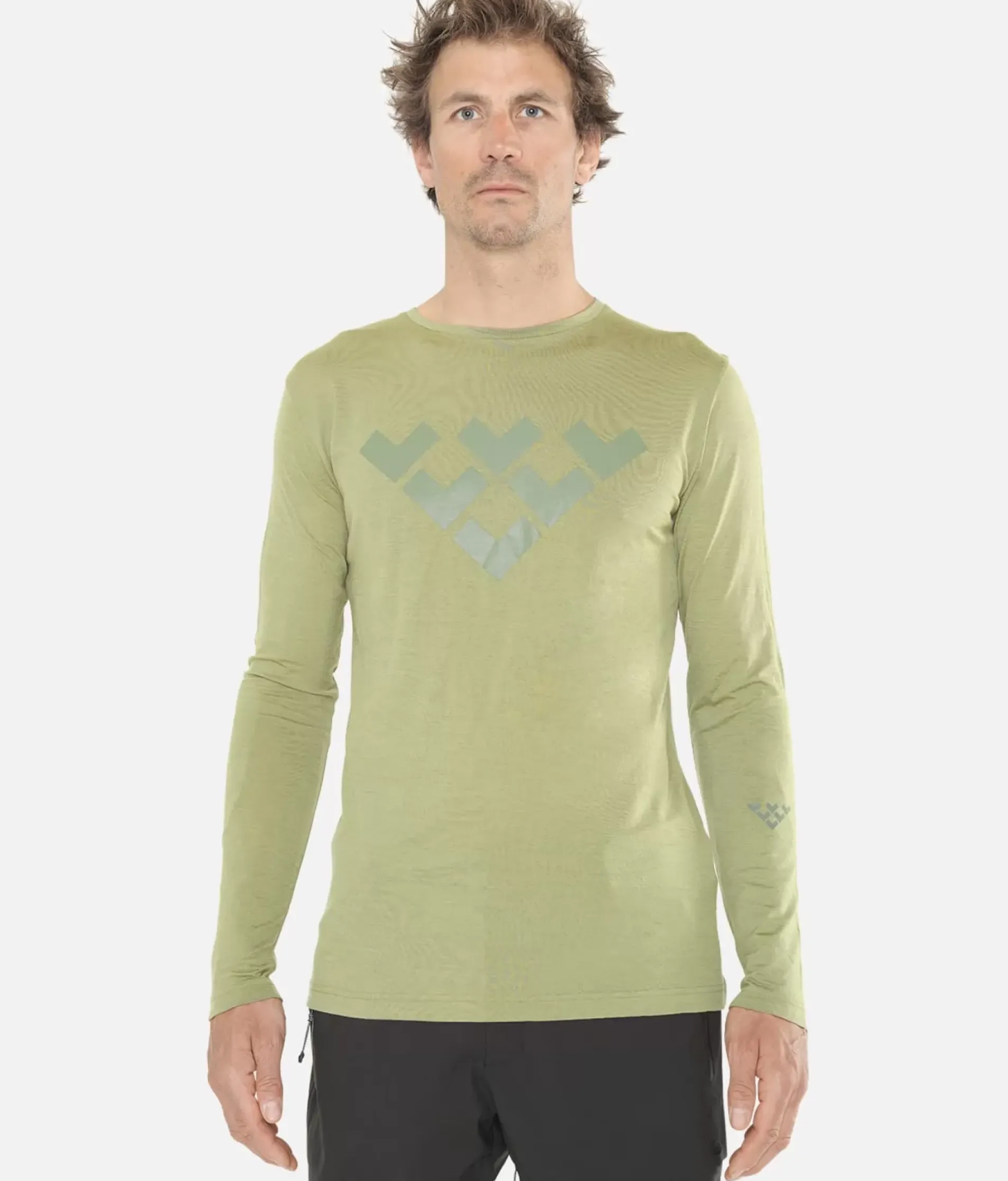 T-Shirt Homme Merino Manches Longues Chevron